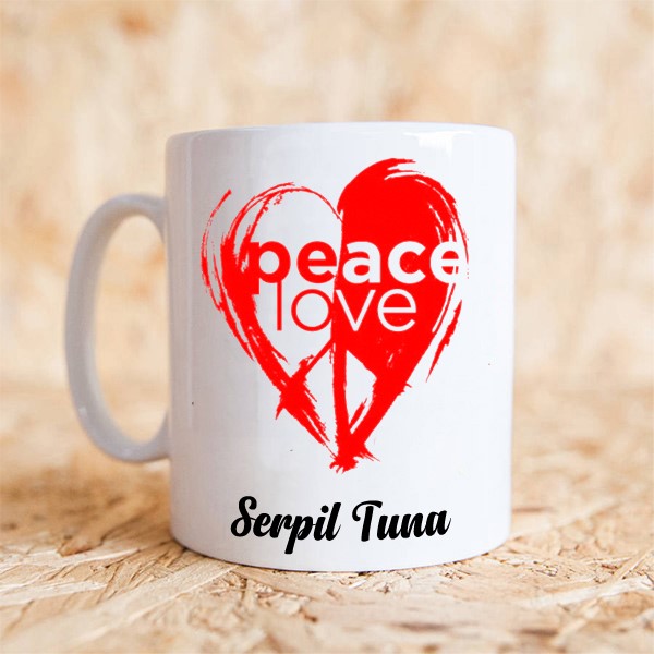 Peace Love Kupa Bardak,Barış Logolu Hediye,Peace Kupa Bardak